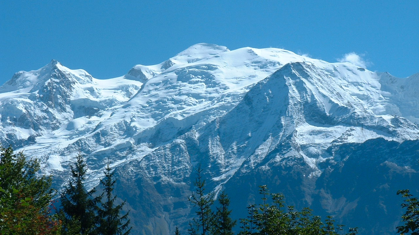 Le massif du Mt Blanc vu depuis Servoz