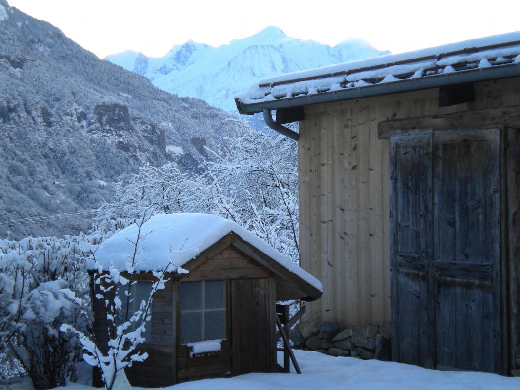 Vue depuis la maison, l'hiver, le Mont-Blanc face &agrave; nous !