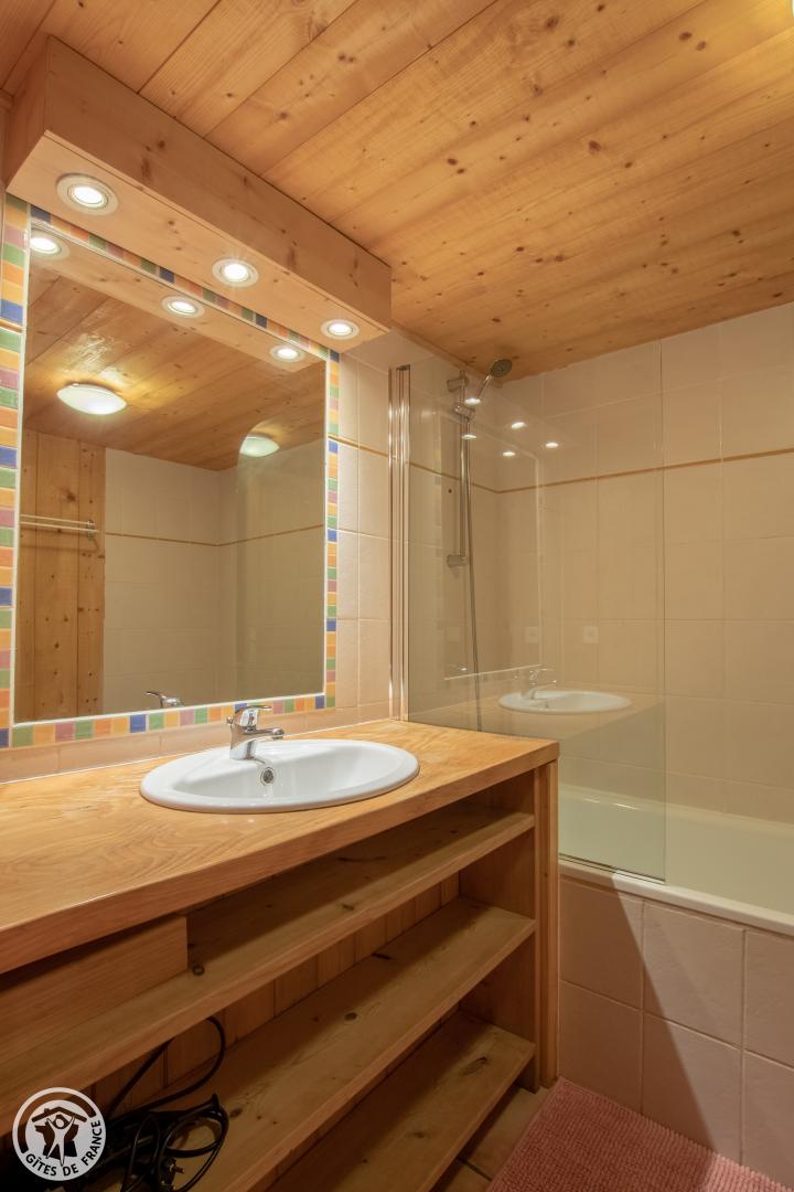 La salle de bains du bas est aussi &eacute;quip&eacute;e d'un lave linge.