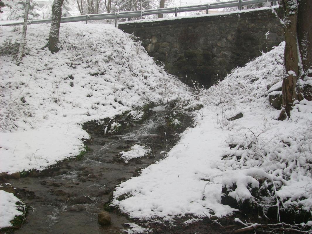 ruisseau derri&egrave;re le g&icirc;te