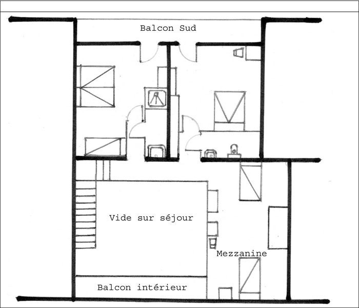 Plan 2&egrave;me niveau avec mezzanine