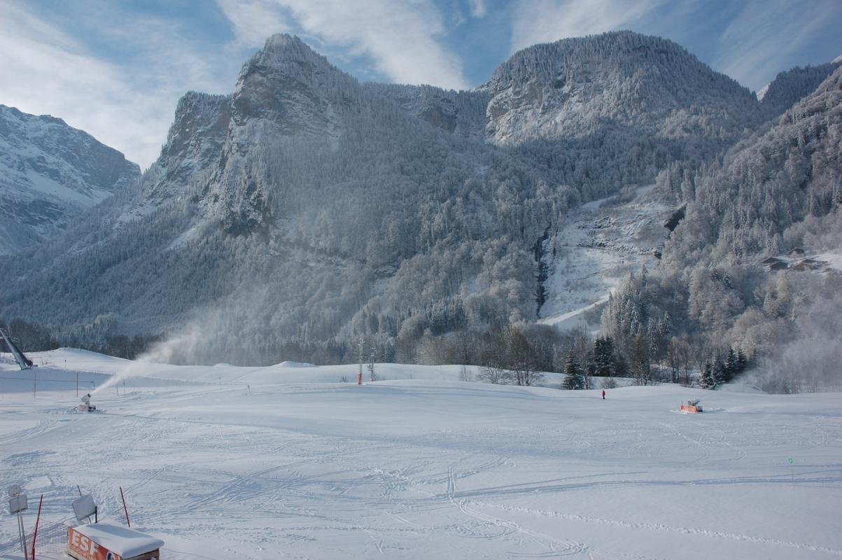 Vue hiver depuis balcon, Secteur d&eacute;butant SalvagnyrnFace Piste des Cascades