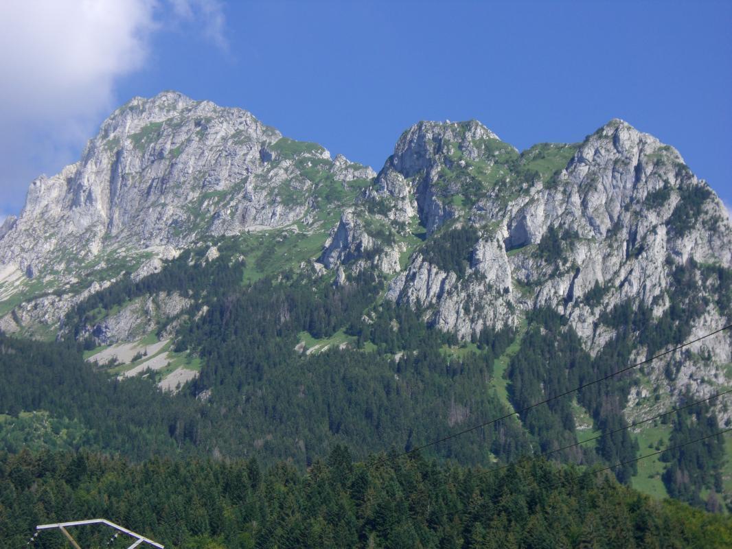 Vue de la Dent d'Oche depuis la terrasse.